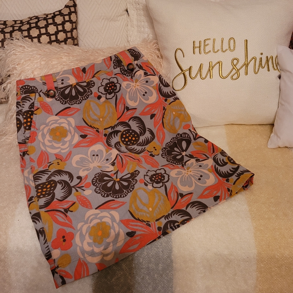 Boden multi print floral corduroy pencil skirt. sz. 4R